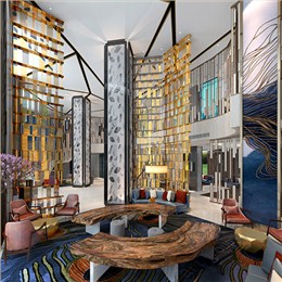 深圳某企业写字楼装修休息区使用不锈钢屏风